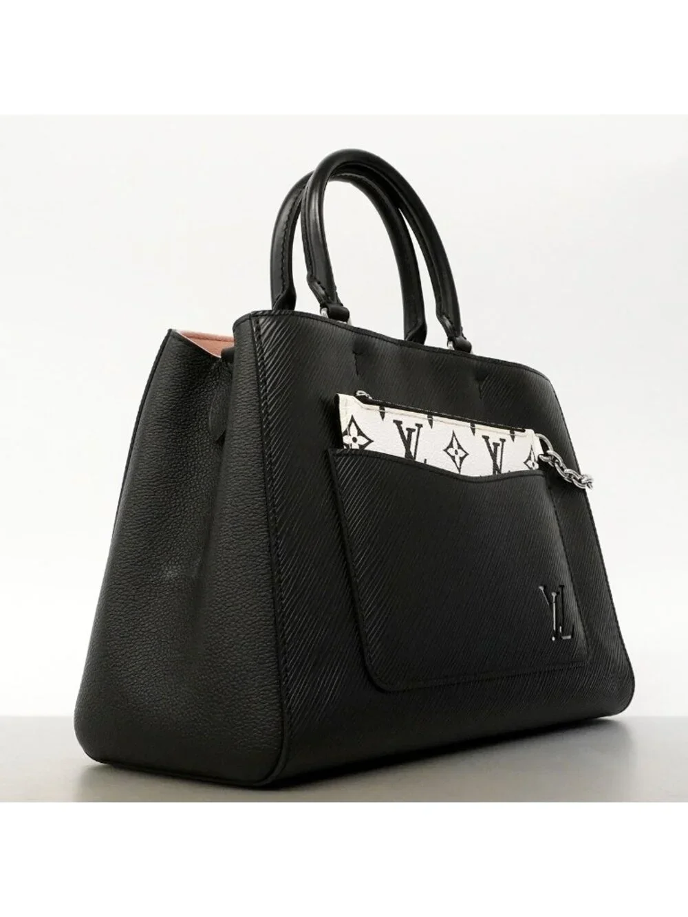 Louis Vuitton Handbag Epi Marelle Tote MM Noir Rosevalerine 2-Way